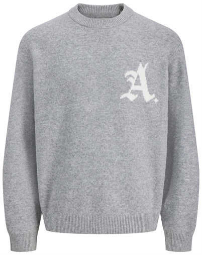 Jack & Jones - JCOLegacy Knit Jacquard Crew Neck - Light Grey Melange